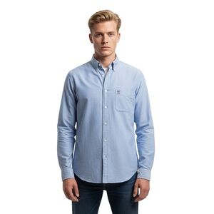 POLI RALPH LAUREN JEANS BLUE SHIRT OXFORDS BUTTON DOWN VINTAGE 90s  COTTON SHIRT